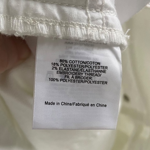 Tory Burch Keira White Eyelet Embroidered Cropped Jeans Size 25 - Picture 10 of 14